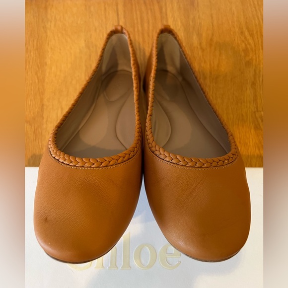 CHLOÉ Elah Ballerina Flats Lambskin Brown (39) - Picture 3 of 6